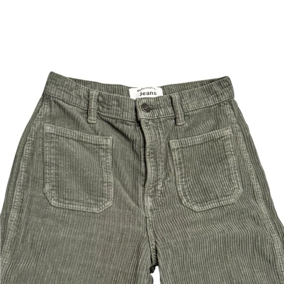 Reformation Alyssa High Rise Wide Leg Corduroy Pants Size 25 Green - Picture 3 of 9